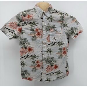 Chaps Hawaiian Shirt Men's Size S Modal Floral Tropical Beach Palm Tree Aloha